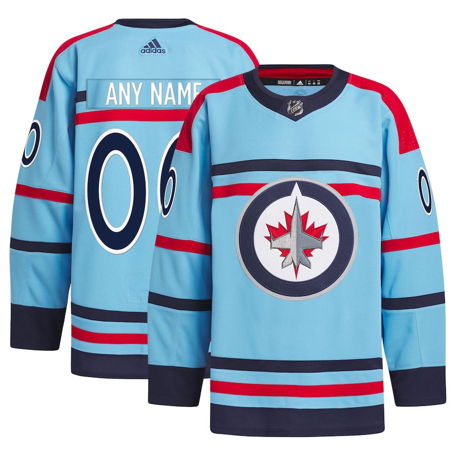 Men Winnipeg Jets adidas Light Blue Anniversary Primegreen Authentic Custom NHL Jersey->winnipeg jets->NHL Jersey
